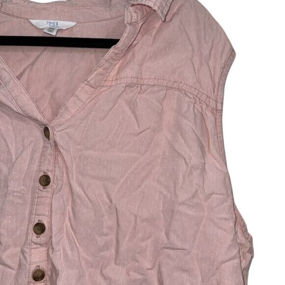 Time And Tru Pink Sleeveless Button-Front Top Womens Size XXXL - Picture 4 of 7